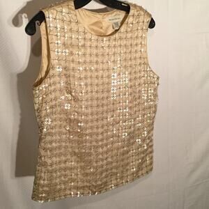 Banana republic Cream 💯 silk top w/beads  10 NWT